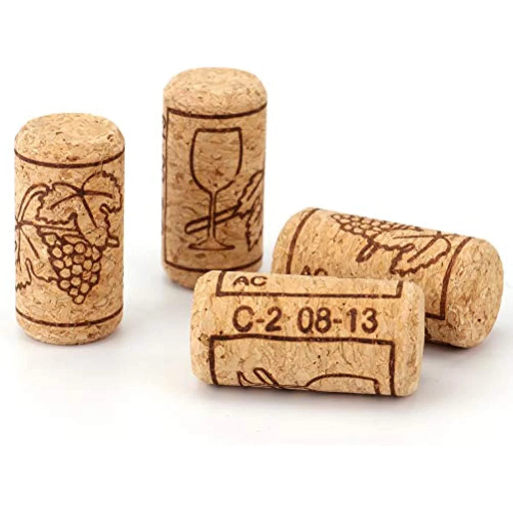 100 Pack Natural Wine Corks, 7/8" x 1 3/4" Straight Cork for Wine Making V3728