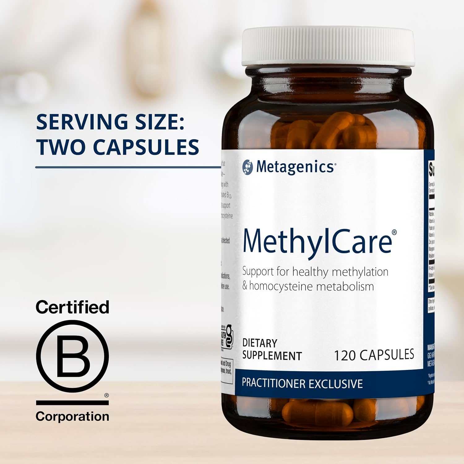 MethylCare 1,330 mcg DFE Folate for Homocysteine Metabolism & Methylation, 120 Count Q7669