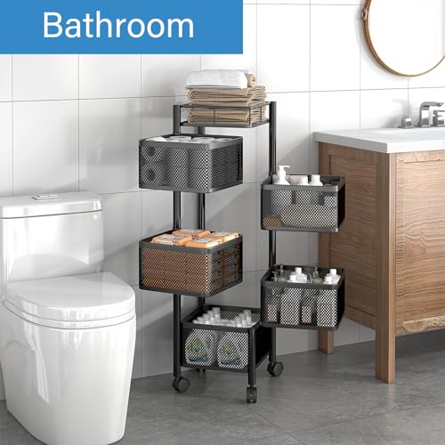 5 Tier Rolling Storage Cart with Wheels for Kitchen and Bathroom K950149