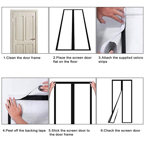 Magnetic Insulated Door Curtain, Self-Closing Screen Door, Fits 38" x 82" F321