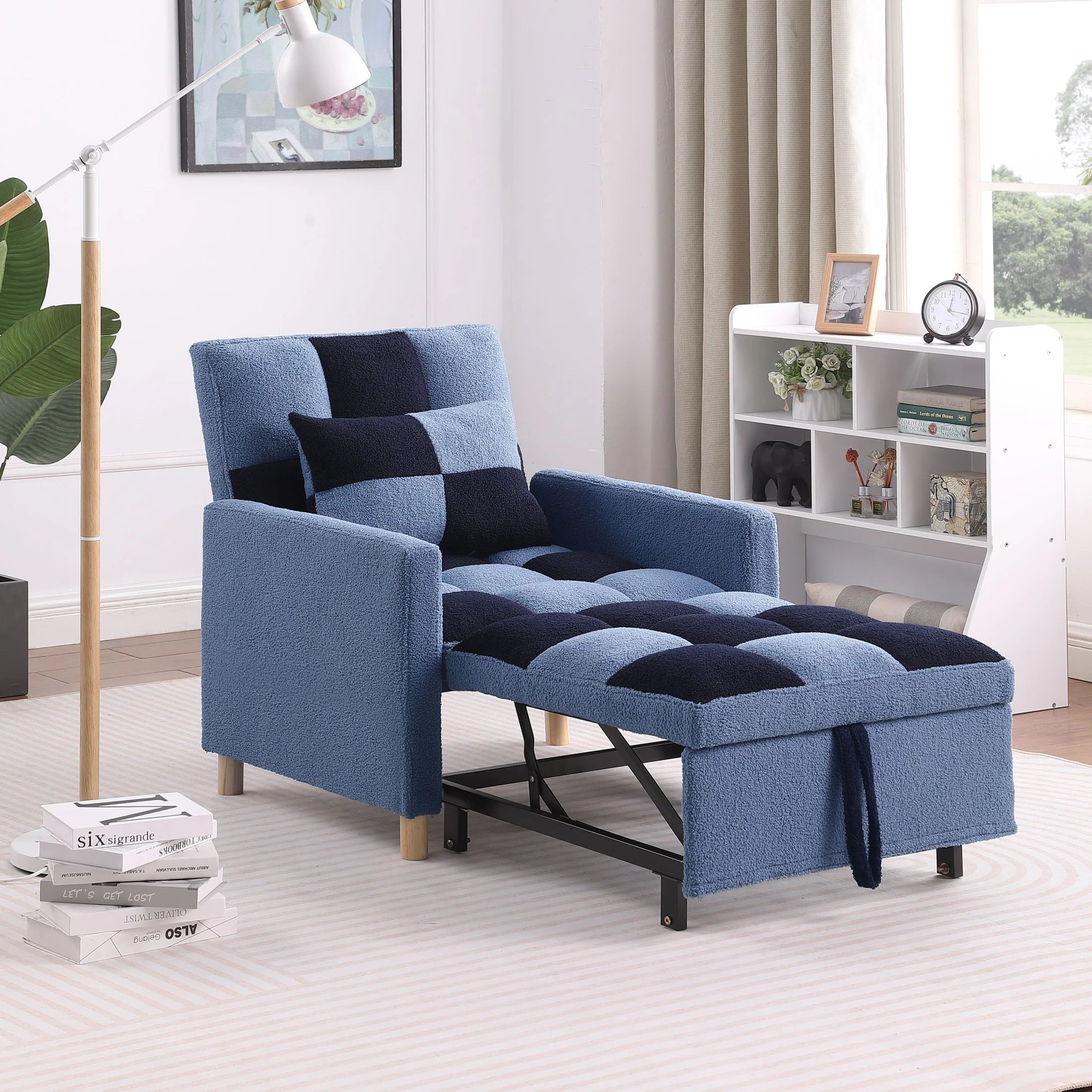 Convertible Sleeper Sofa Chair Bed with Pillow B791