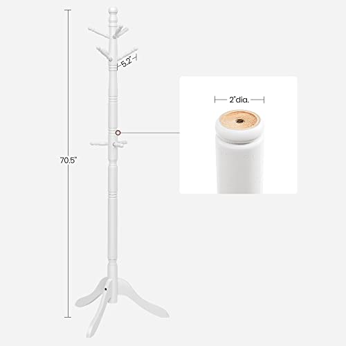 Solid Wood Coat Rack with 10 Hooks for Entryway and Hallway U802