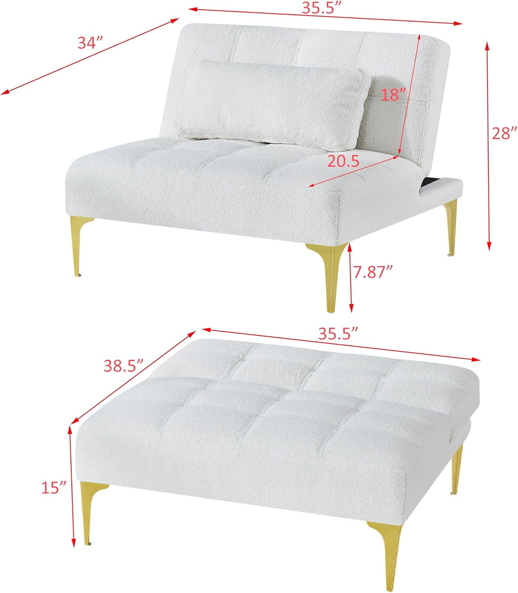 Convertible Single Sofa Bed Futon Chair Lounger Pink Chevron A5361