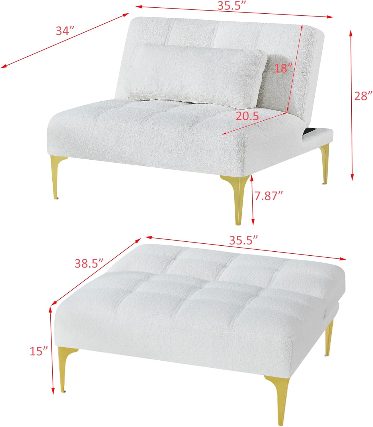 Convertible Single Sofa Bed Futon Chair Lounger Pink Chevron A5361
