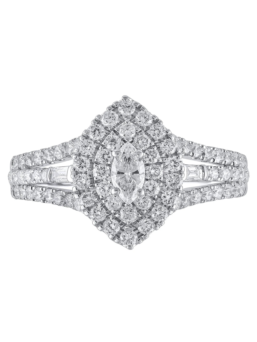 Lab Grown Diamond Engagement Ring, Sterling Silver, Size 5 V278094