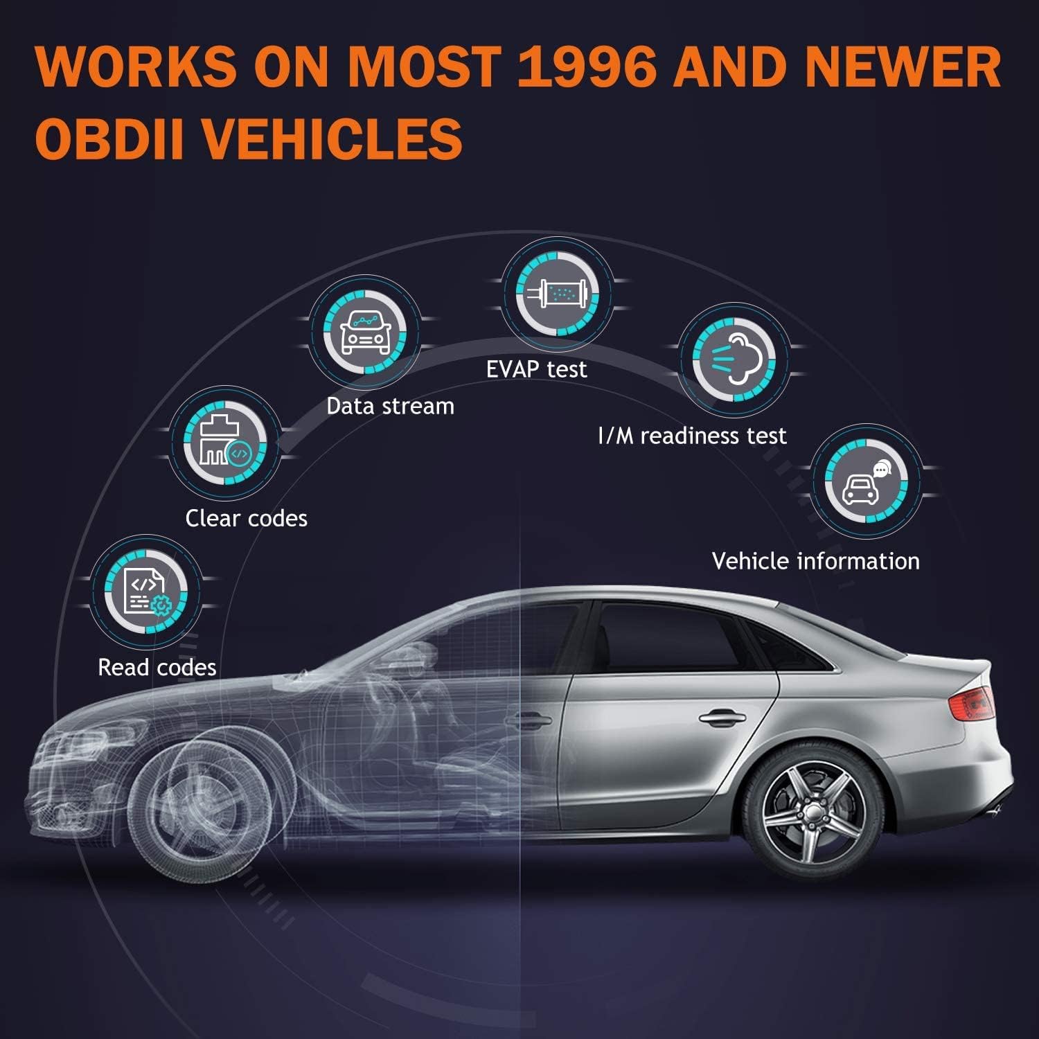 OBD2 Scanner for Ford Vehicles Diagnostic Code Reader with SRS SAS Calibration U8673