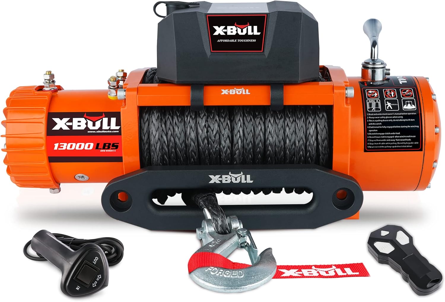 12V Synthetic Rope Winch 10000 lb with Wireless Remote N500