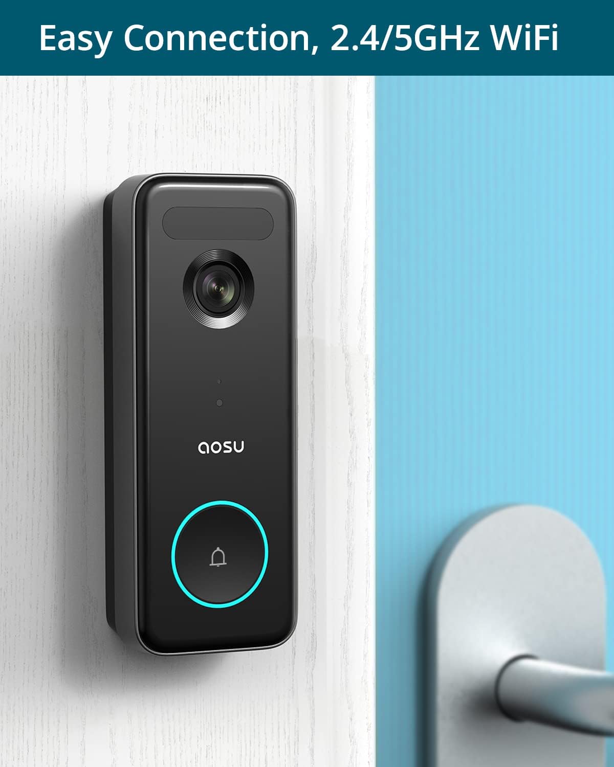 Wireless Video Doorbell with HD Camera, No Monthly Fee, Motion Detection, WiFi, Battery Powered F84536