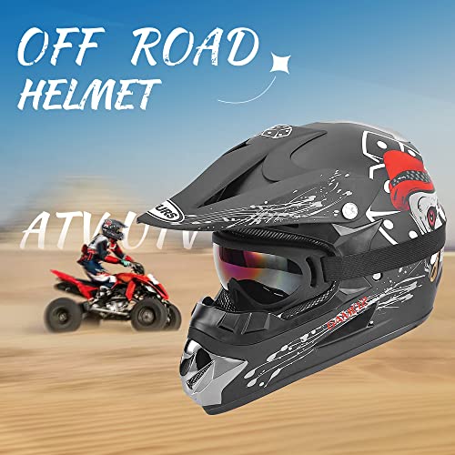 Off-Road Motorcycle Helmet with Goggle, Gloves & Mask V369861