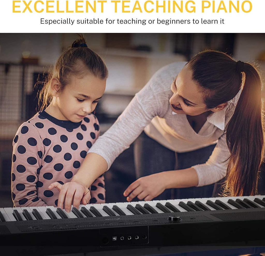 88 Key Semi Weighted Portable Digital Piano with Stand and Sustain Pedal P601