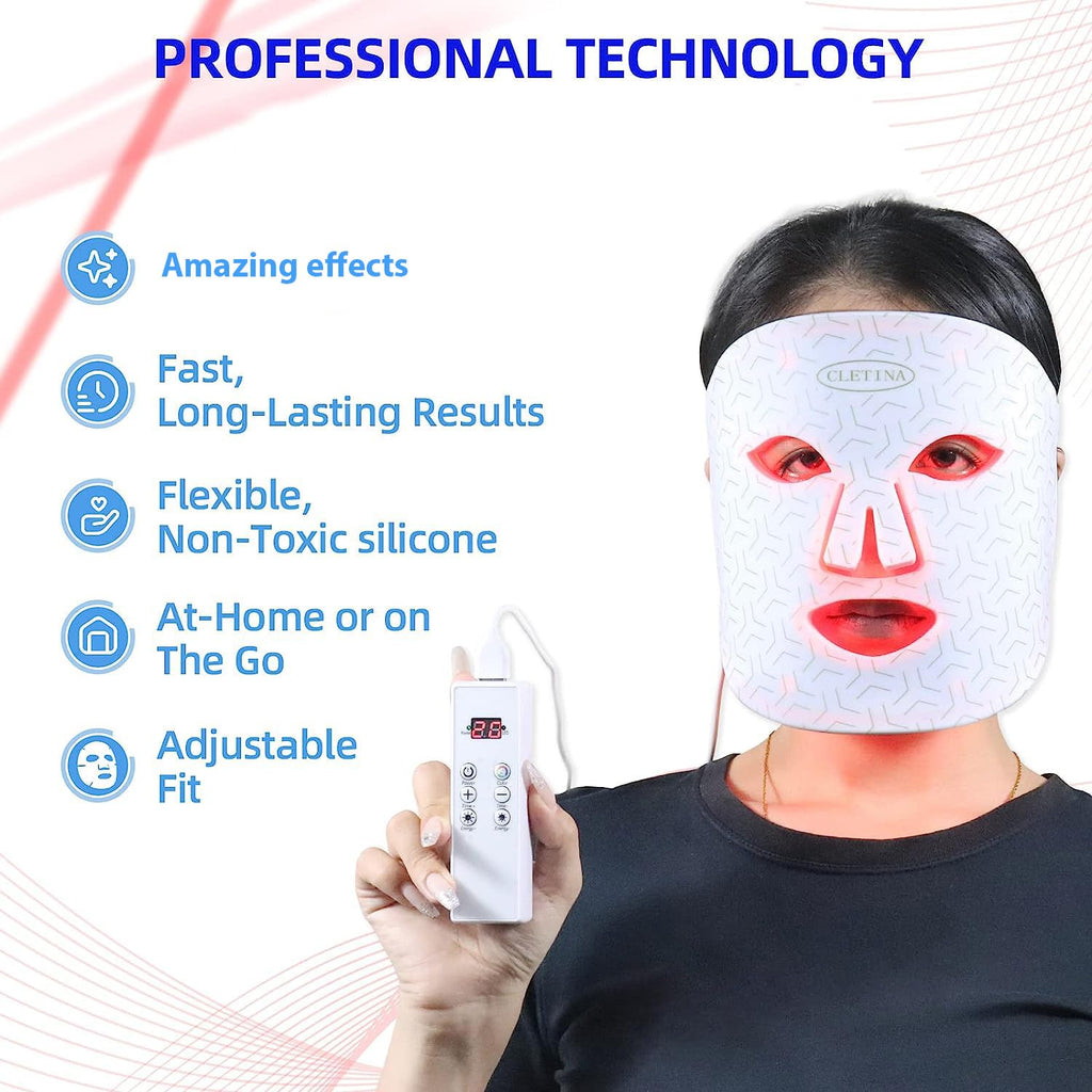 LED Face Mask, Rechargeable, Portable for Home and Travel U245141