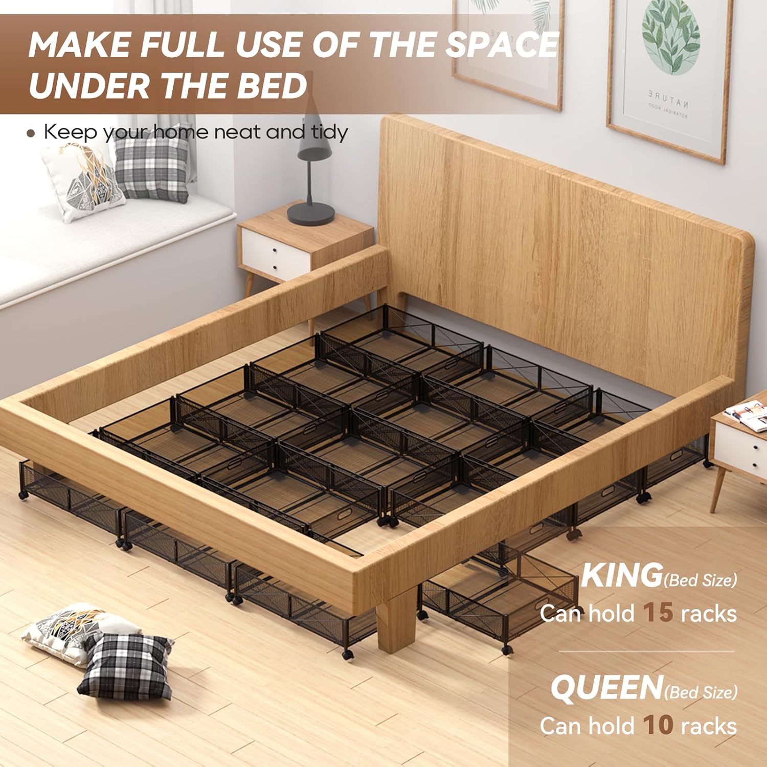 Under Bed Storage Containers with Wheels, 2-Pack B1329