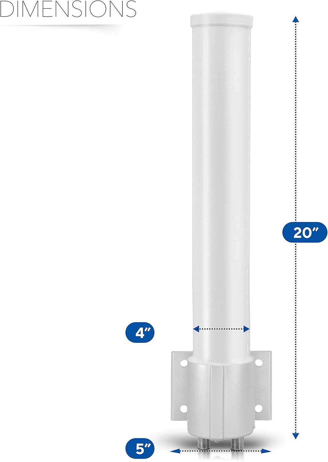 Omnidirectional 4G LTE MIMO Antenna, 12dBi Gain, Pole Wall Mount H339136