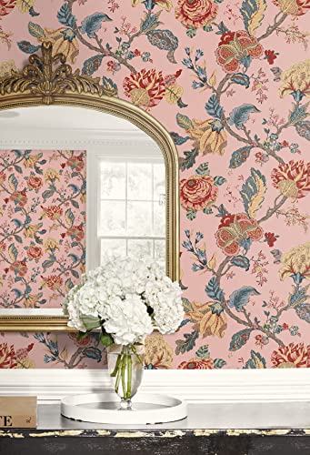 Victorian Jade Floral Prepasted Wallpaper D917696