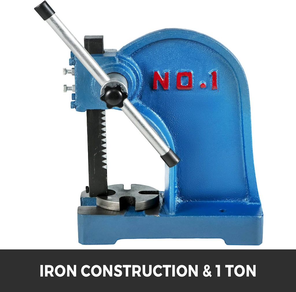 Manual Arbor Press 1 Ton, Heavy Duty Desktop Cast Iron U14921