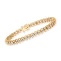 Ross-Simons 2.00 ct. t.w. Diamond Swirl-Link Tennis Bracelet in 18kt Gold Over Sterling, Women's, Adult
