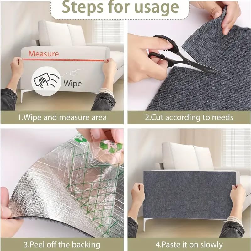Adhesive Cat Scratch Protector for Couch, DIY Climbing Pad, Brown E548