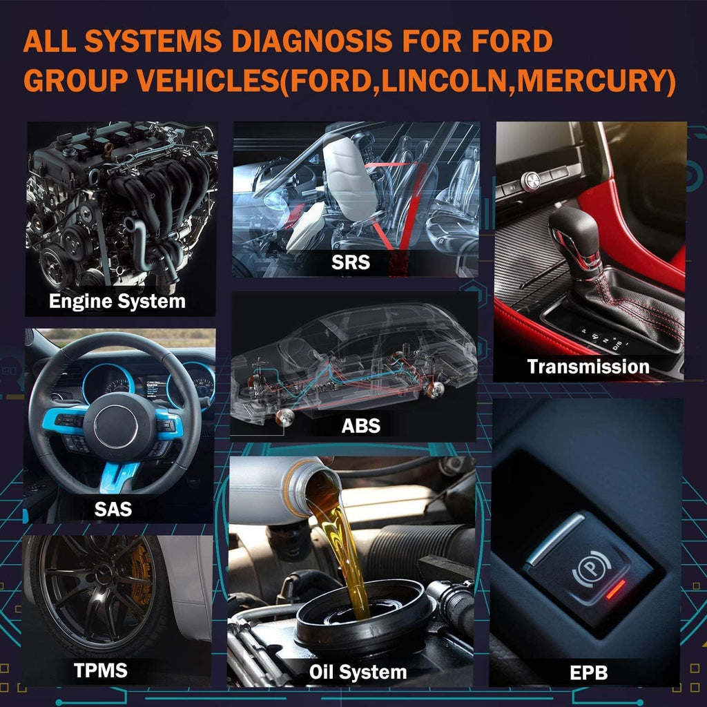 OBD2 Scanner for Ford Vehicles Diagnostic Code Reader with SRS SAS Calibration U8673