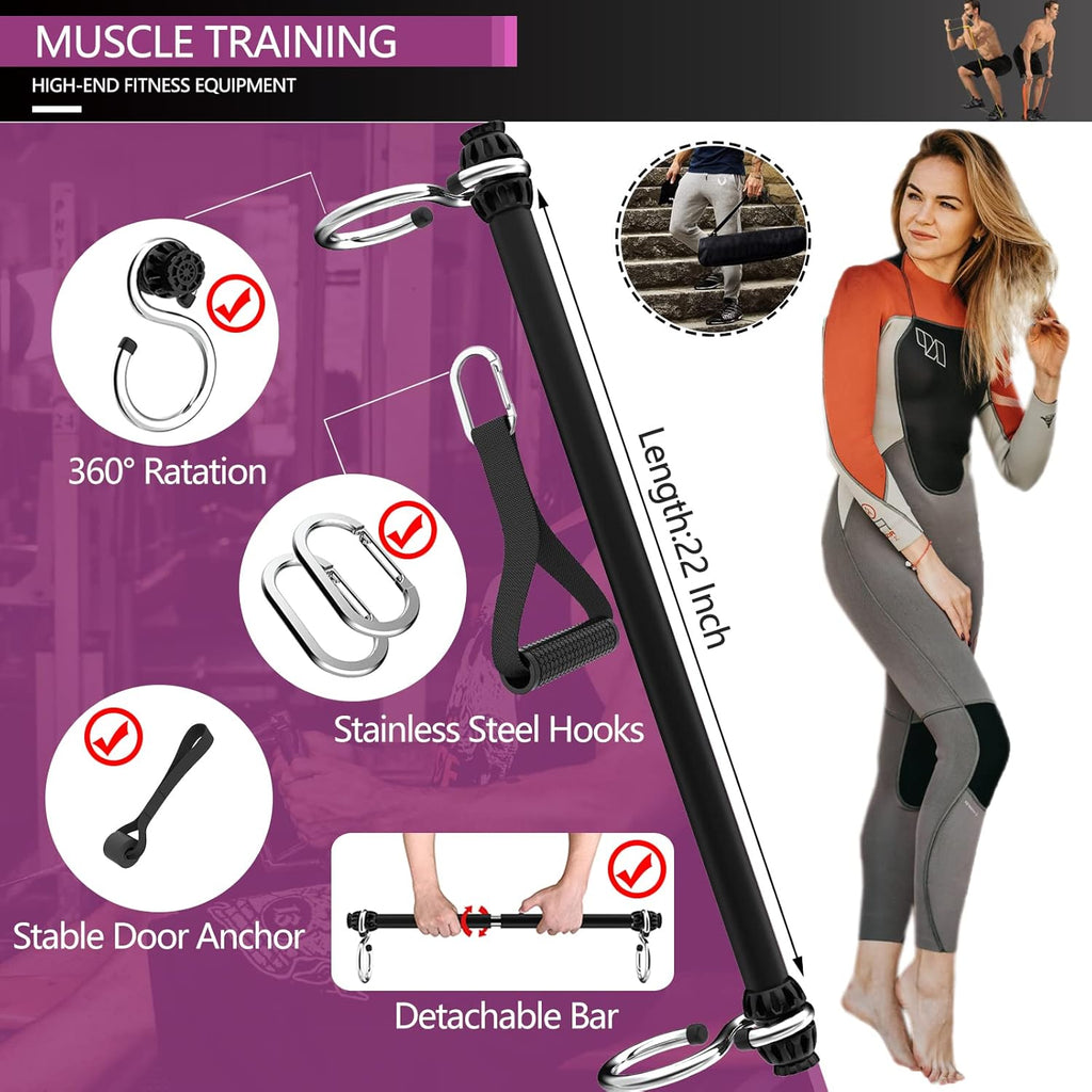 Resistance Bands Bar Set for Home Strength Training Full Body Workout H57427