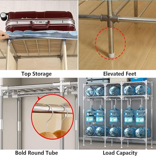 Portable Closet Storage Wardrobe with Hanging Rack U7810