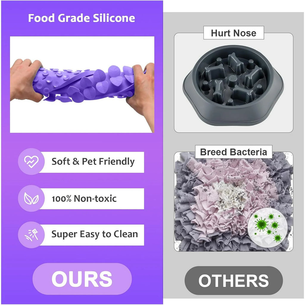 Silicone Snuffle Mat for Large Dogs, Slow Feeder Lick Mat with Suction Cups Y688685