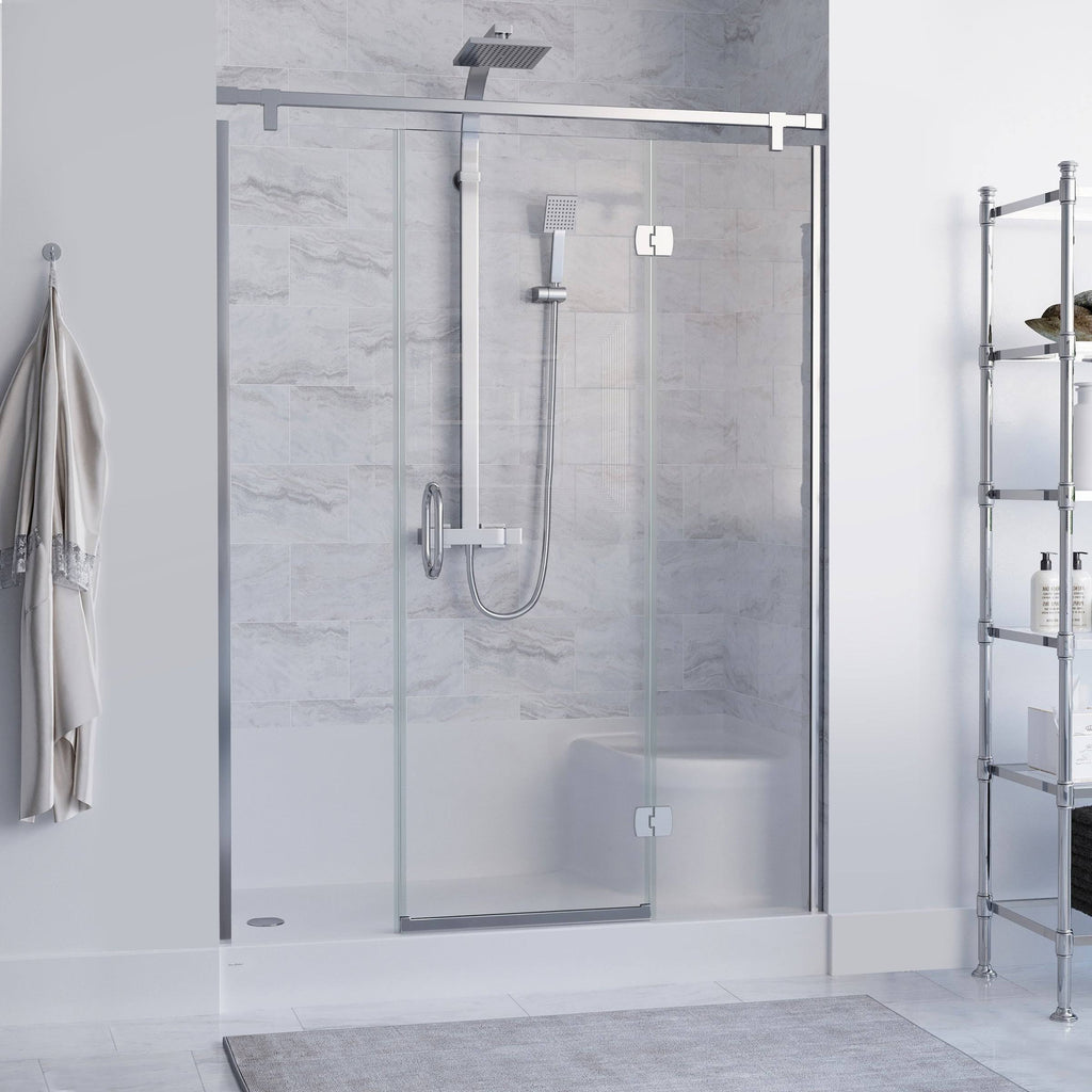 60 x 32 Single Threshold Shower Base with Left Hand Drain and Integral Right Hand Seat X91962