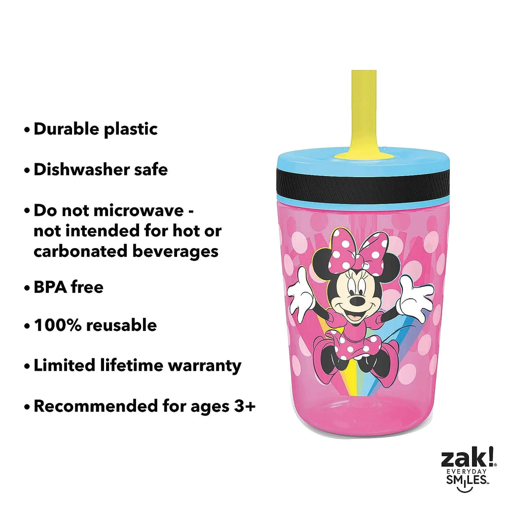 Disney Kelso Tumbler 15 oz Set (Minnie Mouse) Leak-Proof Screw-On Lid with Straw Z752982