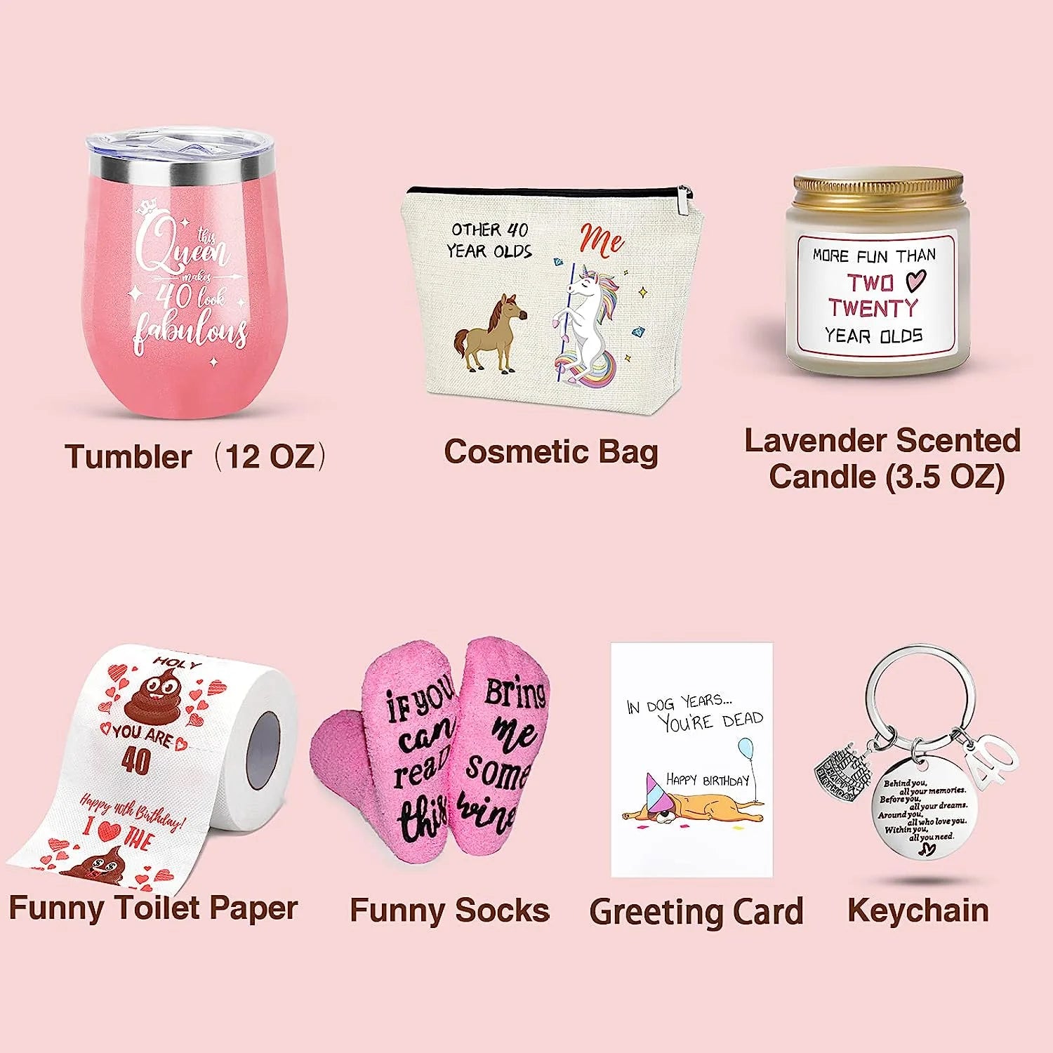 40th Birthday Gifts for Women, 7 Pcs A46215