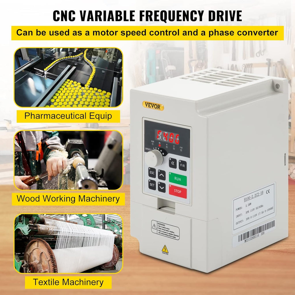 VFD 2.2KW 110V 3HP Variable Frequency Drive for Motor Speed X19758