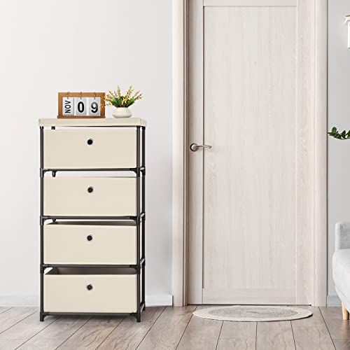 Fabric Storage Chest with 4 Drawers for Closet, Bedroom, Hallway I60023