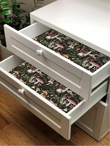 Mushroom Pattern Self-Adhesive Drawer Liner for Shelves and Cabinets D358548