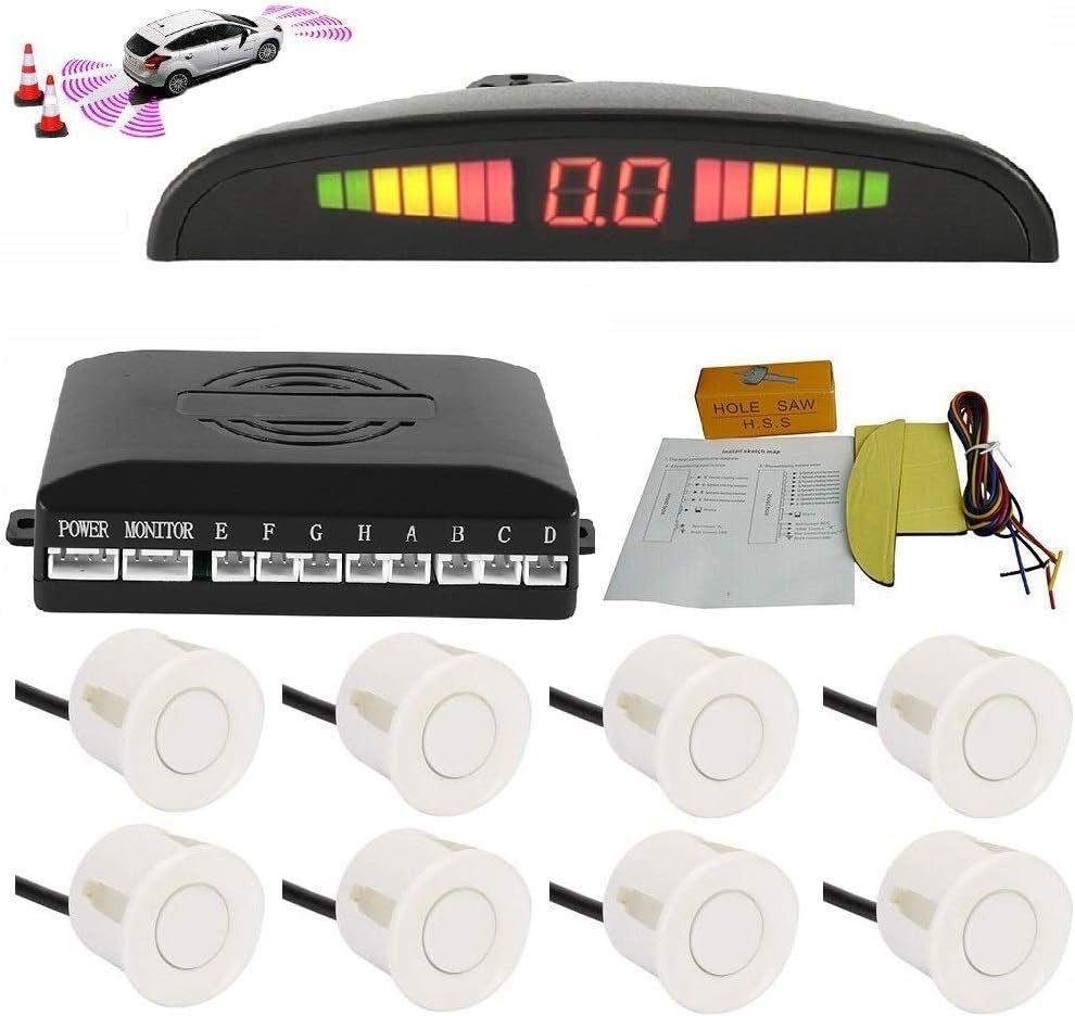 Car Parking Sensor Reverse Radar System with Front and Rear Alarm Buzzer LED Display I75149
