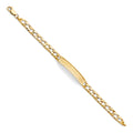 Wellingsale 14k Yellow Gold Polished Nugget Cuban Link ID Bracelet - 6"