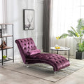 Velvet Chaise Sofa with Lumbar Pillow, Modern Ergonomic Upholstered Concubine Sofa Chair, Comfy Button-Tufted Sleeper Recliner Sofa for Living Room, Bedroom, Balcony, Emerald