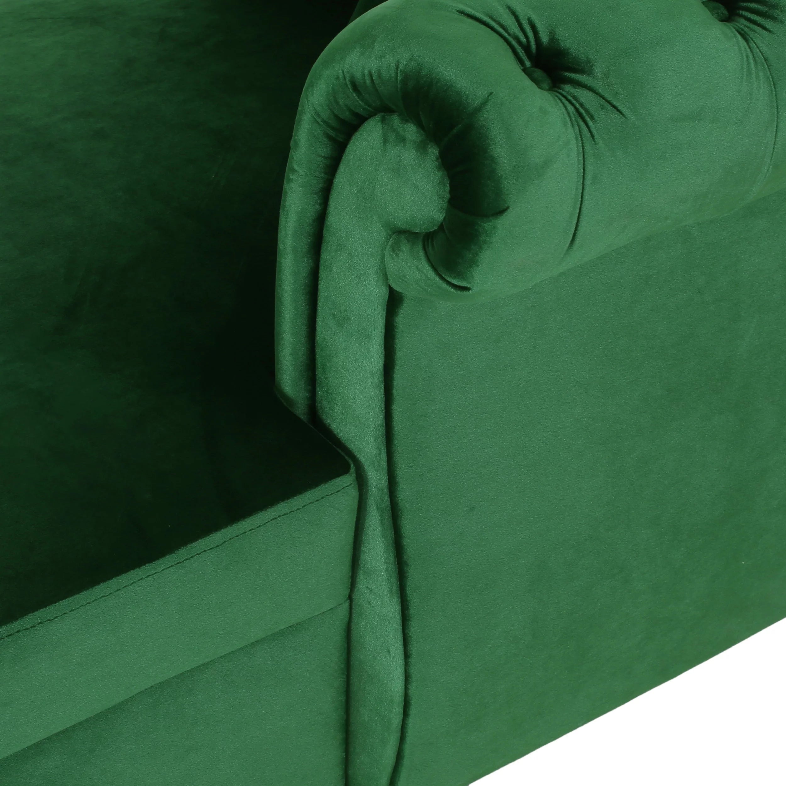 Emerald Tufted Fabric Chaise Lounge K928