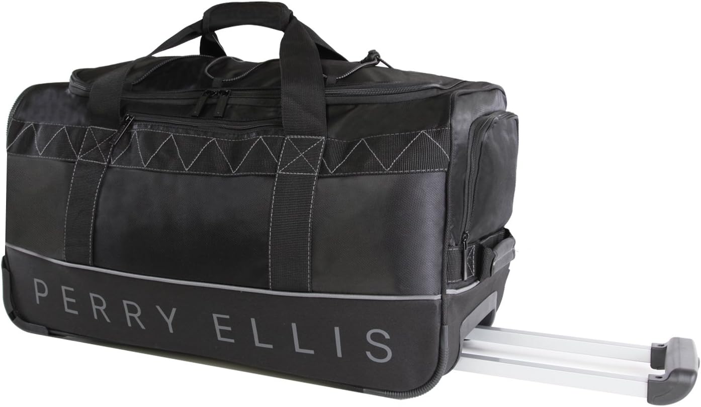 Men's 24" Lightweight Rolling Duffel Bag, Black/Grey K4712