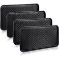4 Pieces Shoe Tray for Entryway, Waterproof Boot Tray Shoe Mat Multi-Purpose Dog Cat Bowl Mat Pet Feeding Tray Boot Mat for Entryway Indoor Outdoor Floor Protection (Black, 24 x 16 x 1.2 Inch)