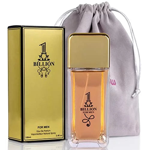 1 Billion- Eau De Toilette Spray Perfume, Fragrance For Men- Daywear, Casual Daily Set with Deluxe Suede Pouch- 3.4 Bottle- EDT Beauty Gift for Birthday, Anniversary