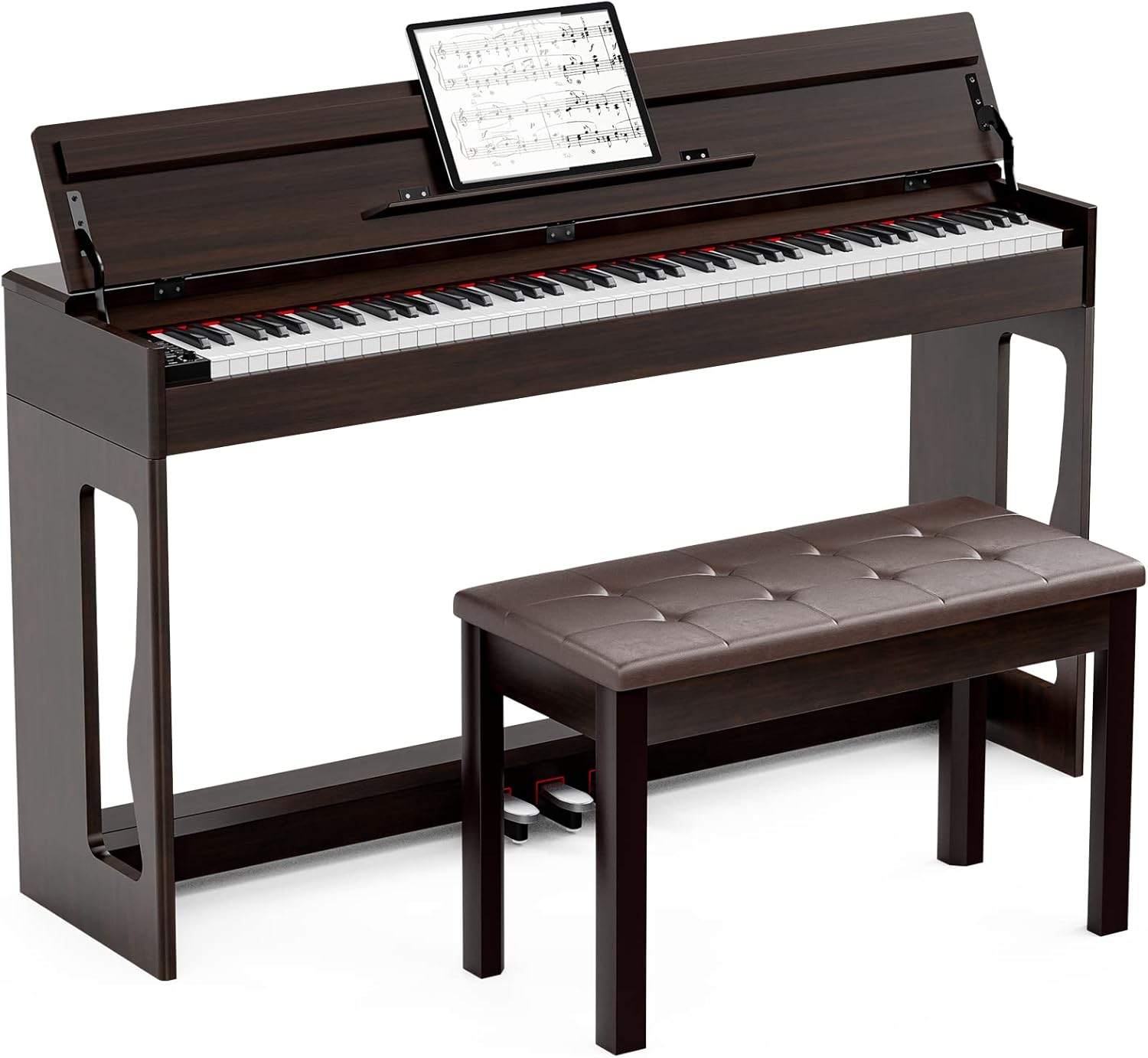 88 Key Weighted Digital Piano with Bench, Full Size Hammer Action Keyboard O191