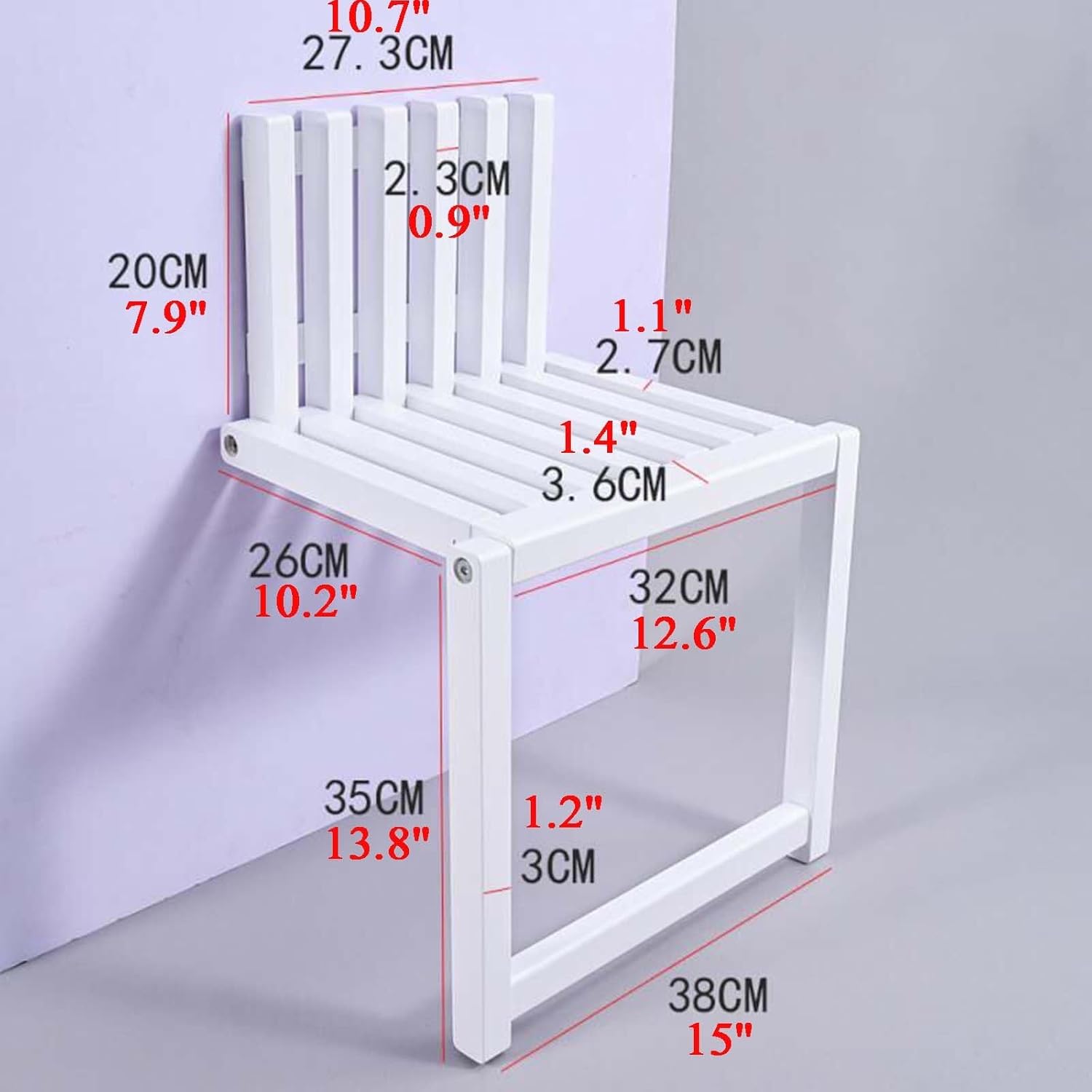 Wall Mounted Folding Stool with Supporting Legs for Space Saving R747