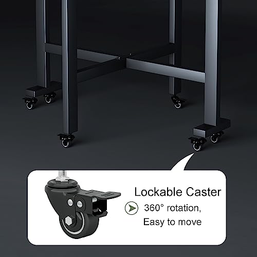 Folding Dining Table with Wheels and Storage Shelf I232
