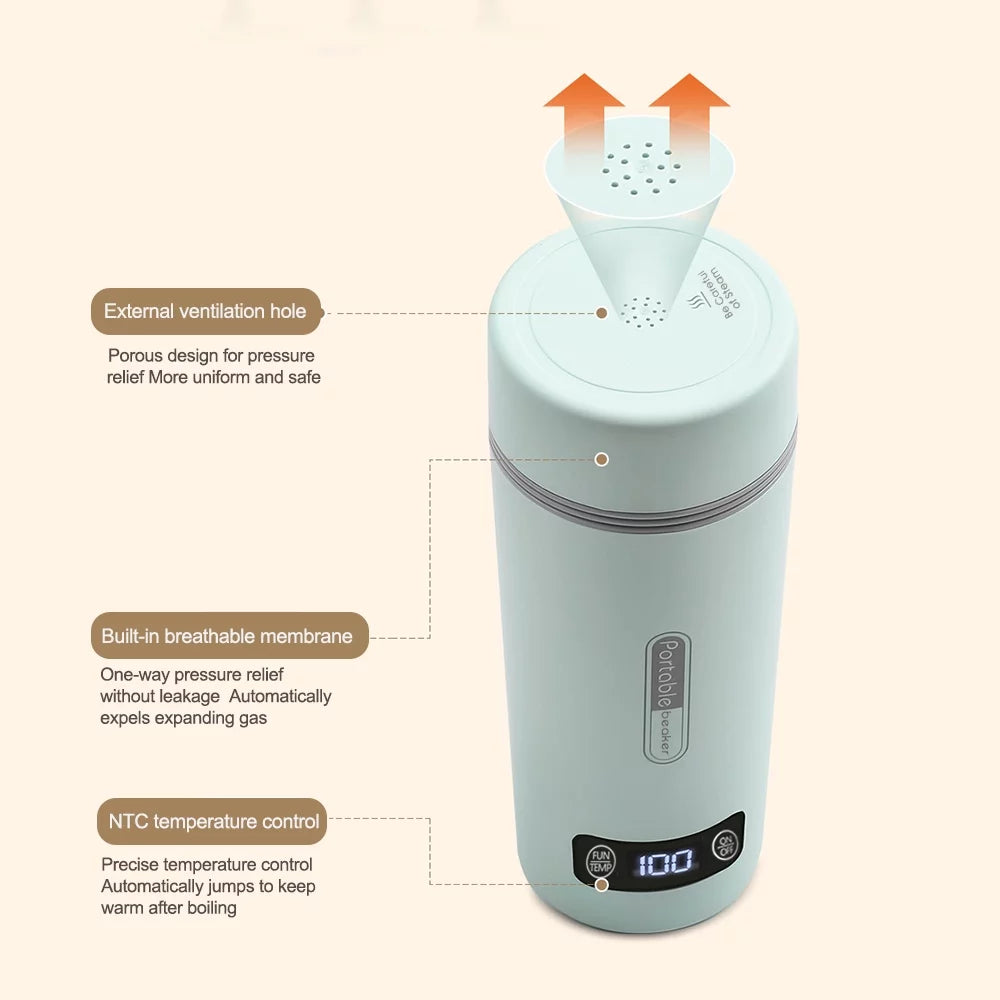 Portable Electric Kettle, 350ml, Spill-Proof Hot Water Boiler with Keep Warm Function W543