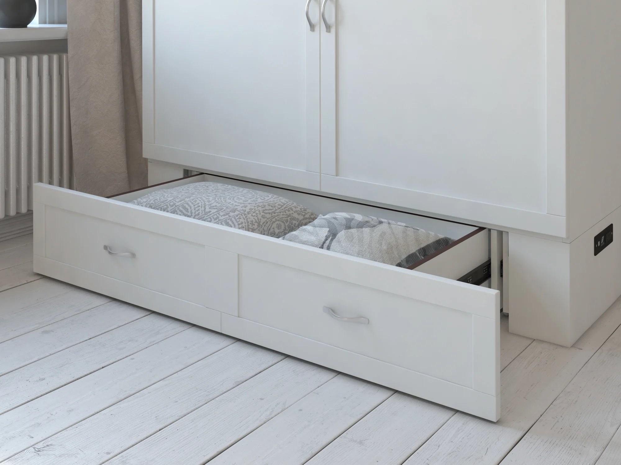 Queen Murphy Bed Chest with Charging Station J79477