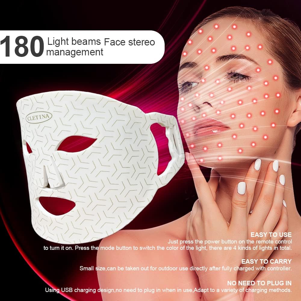 LED Face Mask, Rechargeable, Portable for Home and Travel U245141
