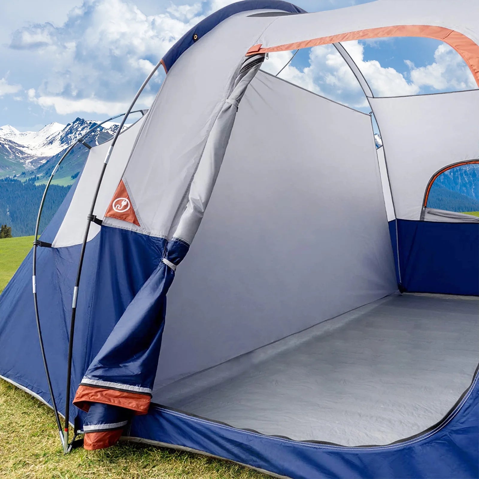 9 Person Camping Tent, Easy Set Up, Waterproof, Room Divider C69764