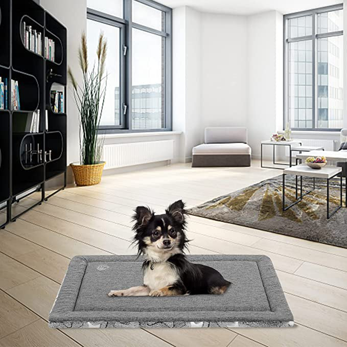 Reversible Kennel Mat for Dog Crate, Machine Washable, Grey Y203524