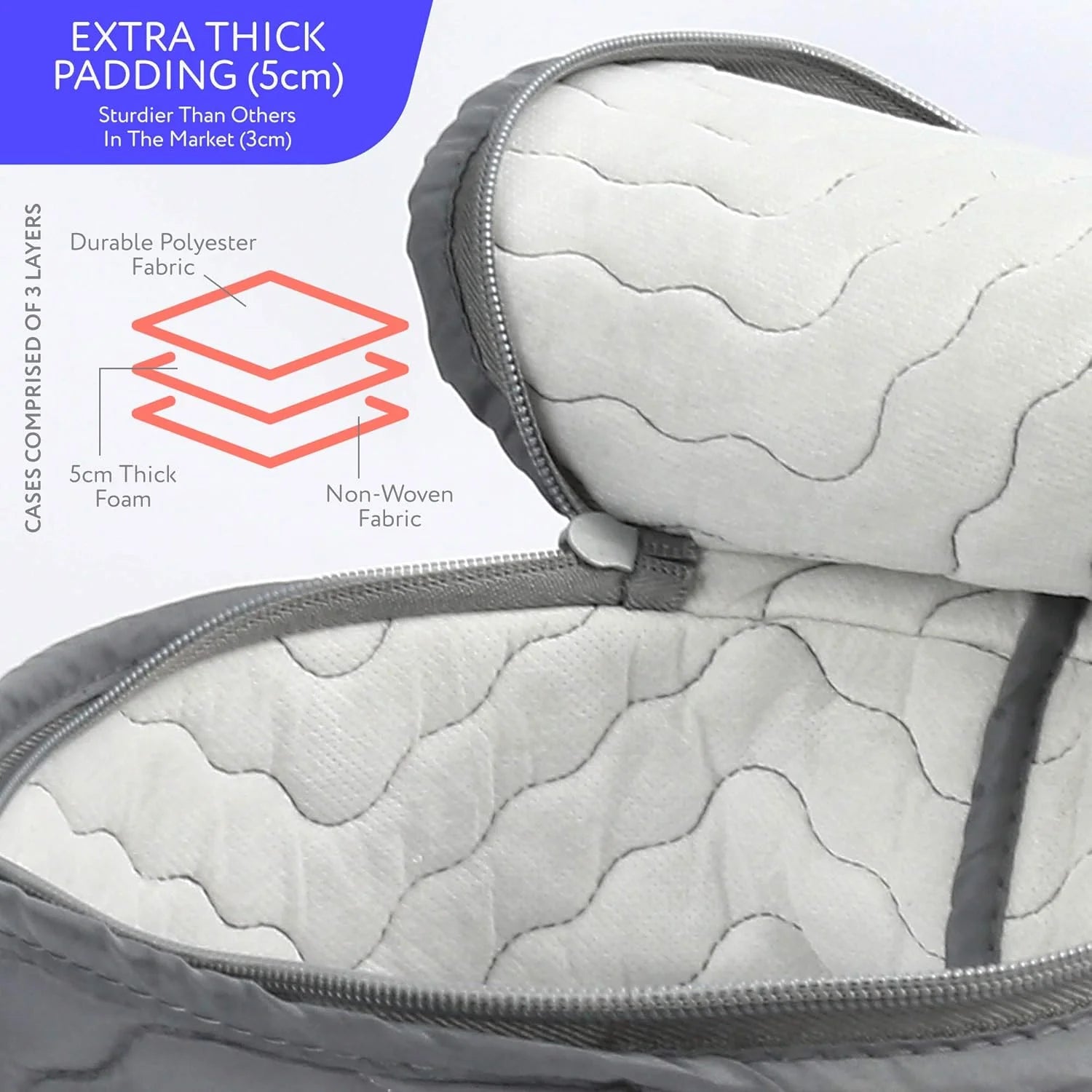 Quilted 6-Piece Storage Box Set for Chinaware, Stemware & Dinnerware K700336