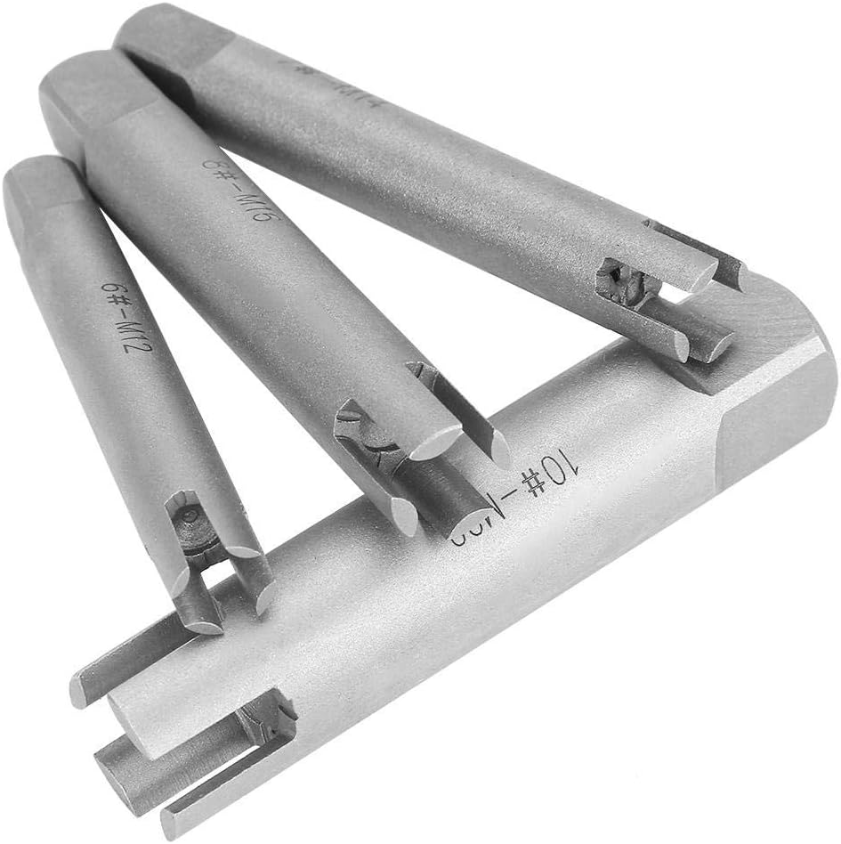 Screw Tap Extractor Set, Broken Head Screw Remover, High-Speed Steel, 10 Pieces O6543