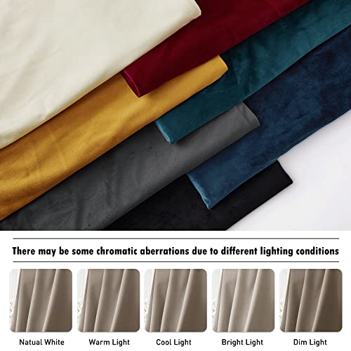 Grey Velvet Curtains 108 inch, Room Darkening Drapes for Bedroom Living Room, 2 Panels H4852