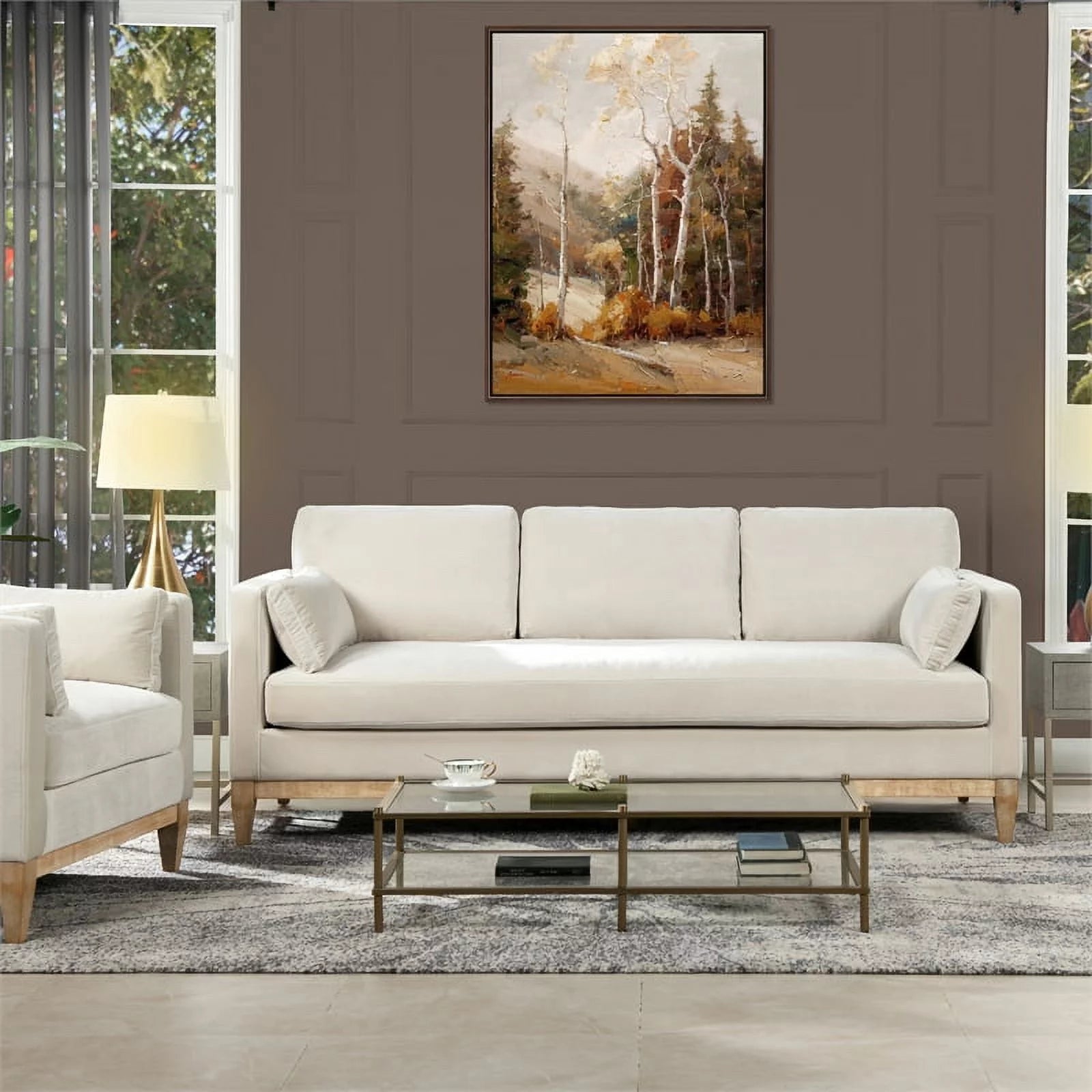 Modern Farmhouse Sofa 84" French Beige B8826